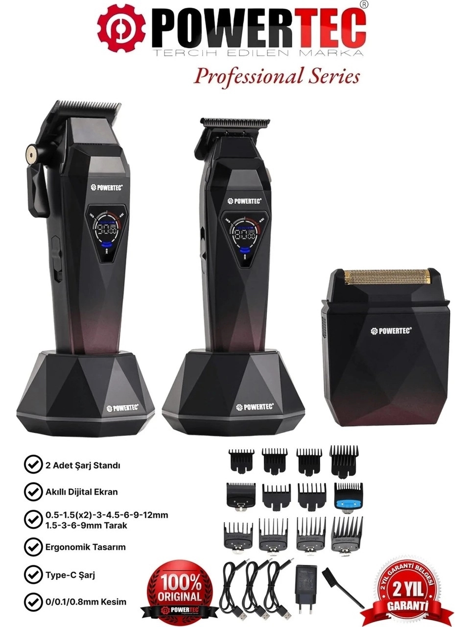 Powertec TR-5800 3in1 Erkek Bakım Seti