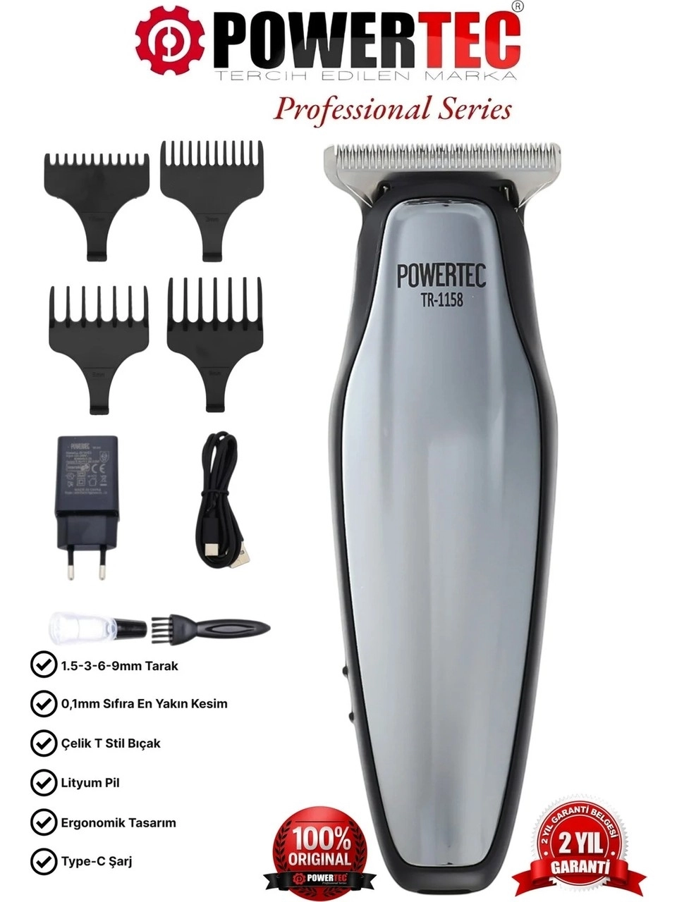 Powertec TR-1158 Sakal ve Saç Kesme Makinesi