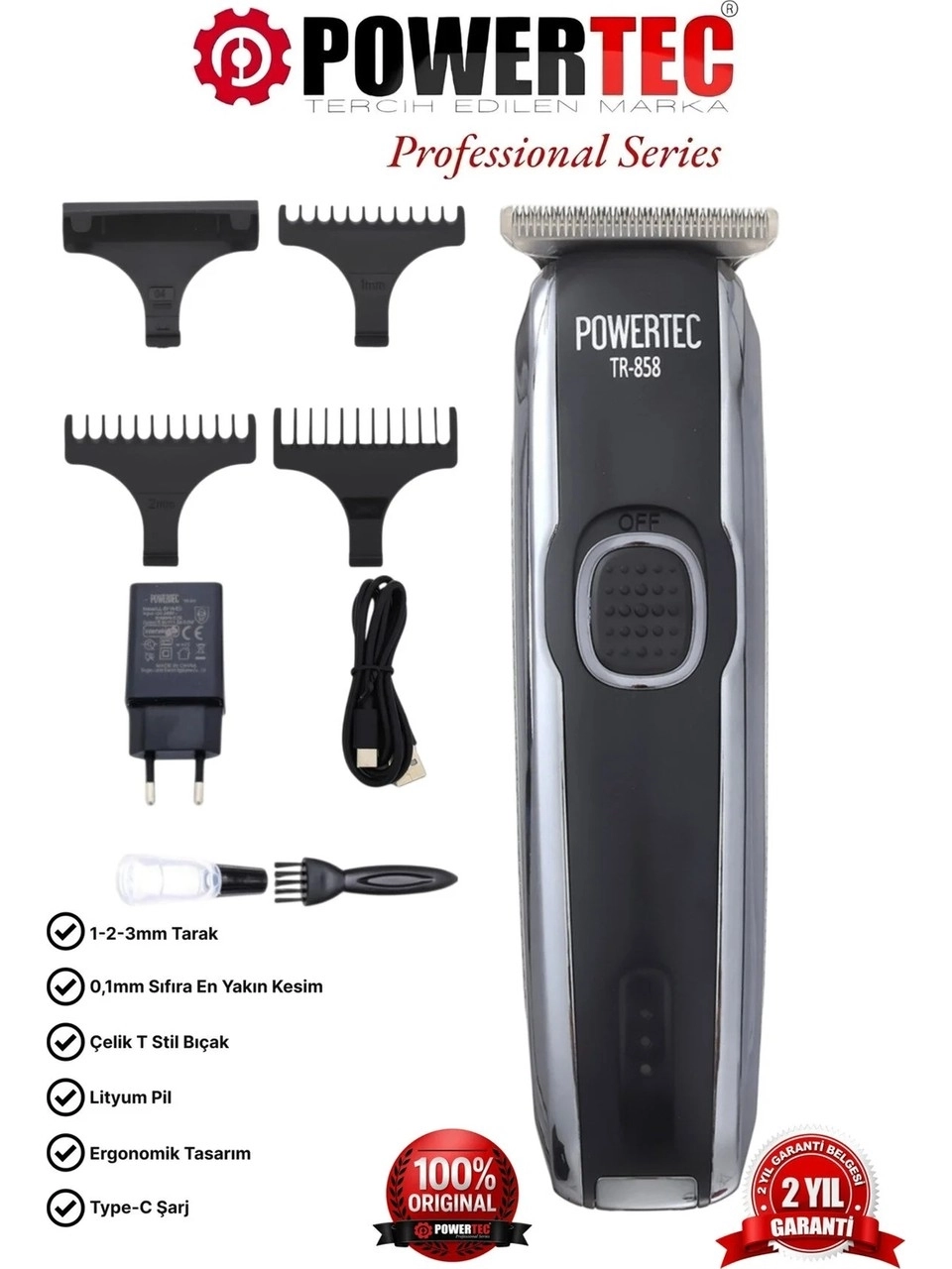 Powertec TR-858 Profesyonel Sakal ve Saç Kesme Makinesi