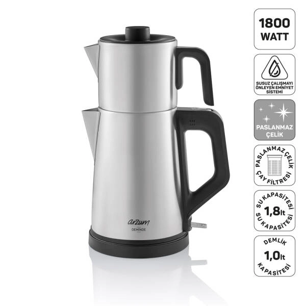 Arzum AR3129 Deminde Inox Çay Makinesi