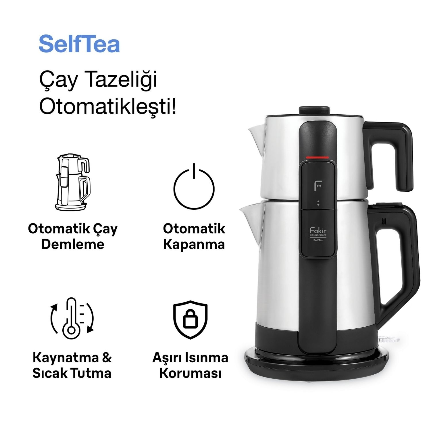 Fakir Selftea 1600 W Çelik Çay Makinesi