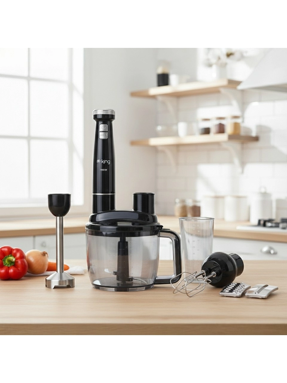 King KKB973 Bodie Siyah Gümüş 1500 W Blender Seti