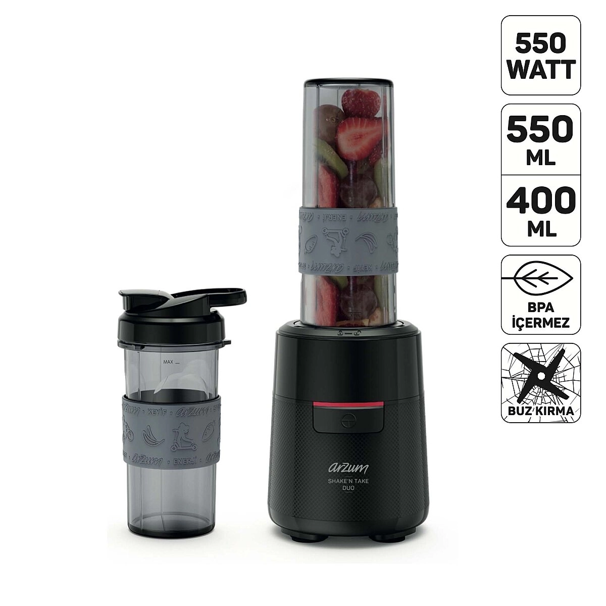 Arzum Shake’N Take Duo AR1192-01 550 W Smoothie Blender