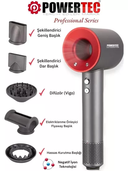 Powertec TR-3333 Plazma 2400 W Saç Kurutma Makinesi