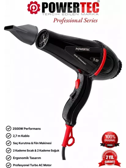 Powertec TR-2001 2500 W Saç Kurutma Makinesi