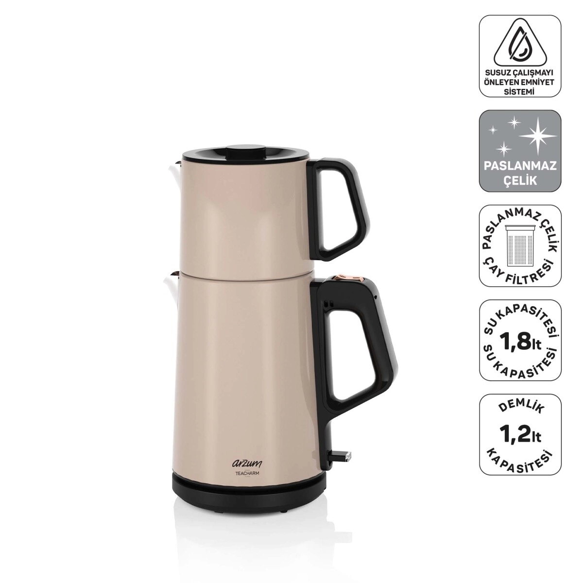Arzum AR3149 Teacharm 1800 W Çelik Çay Makinesi