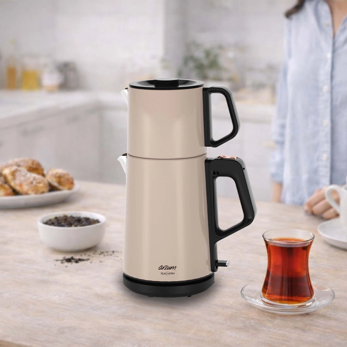 Arzum AR3149 Teacharm 1800 W Çelik Çay Makinesi