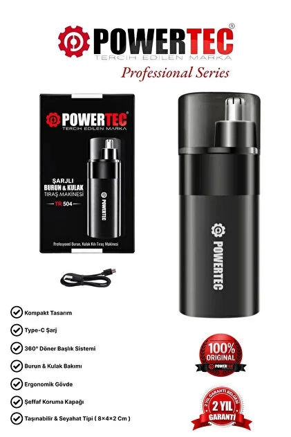 Powertec TR-504 Kulak-Burun Tüy Kesme Makinesi