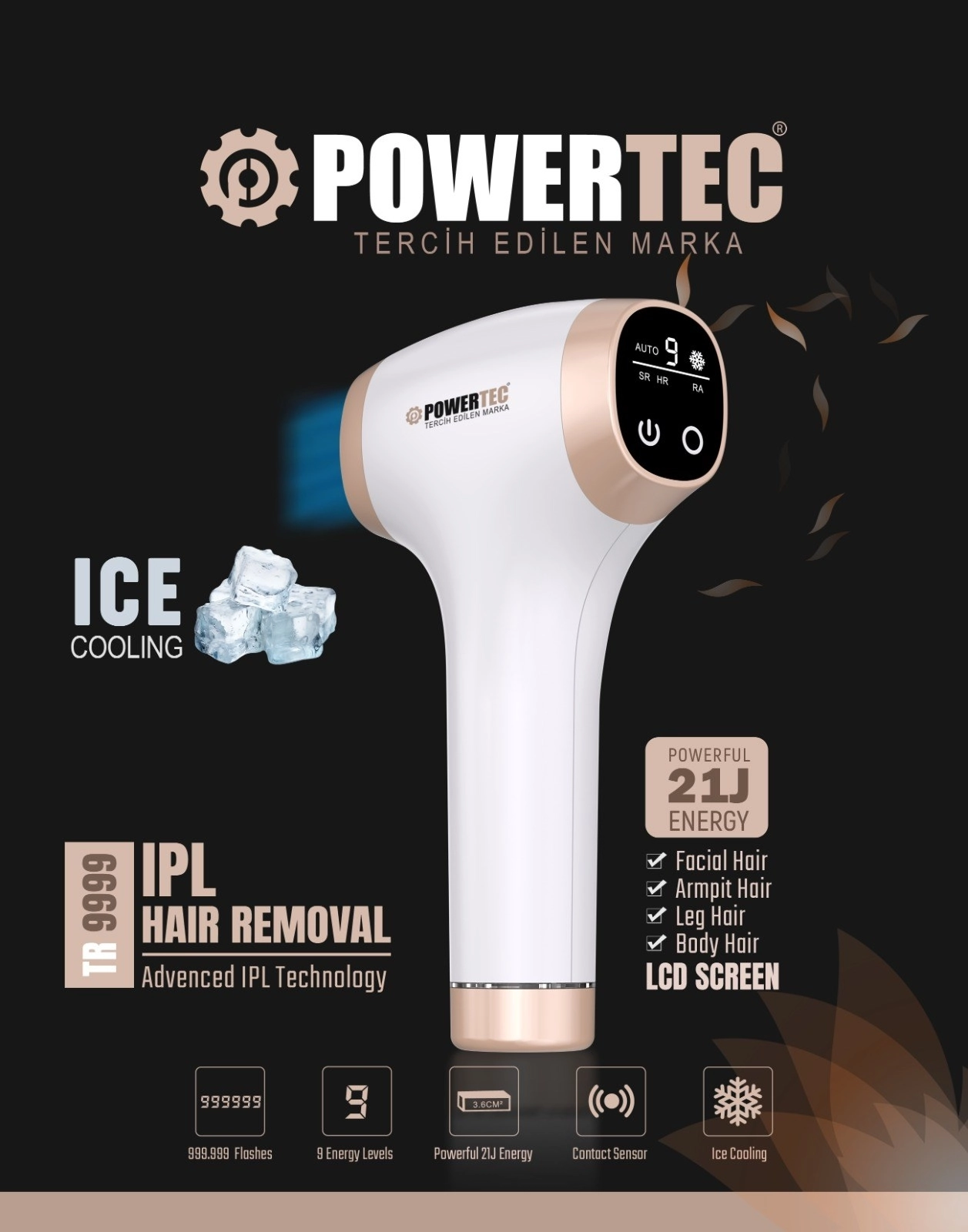 Powertec TR-9999 IPL Lazer Epilasyon Aleti